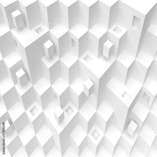 Abstract Cube Background. White Futuristic Wallpaper