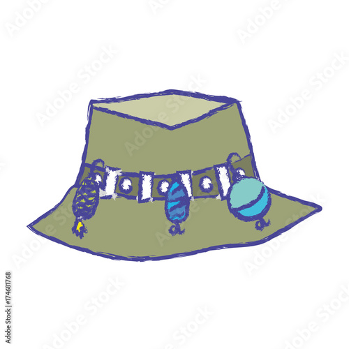 fishing peasant hat object, to warker