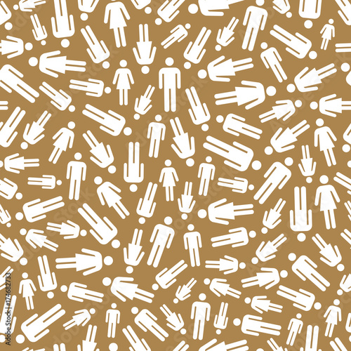 People. Seamless pattern. Vector illusration.