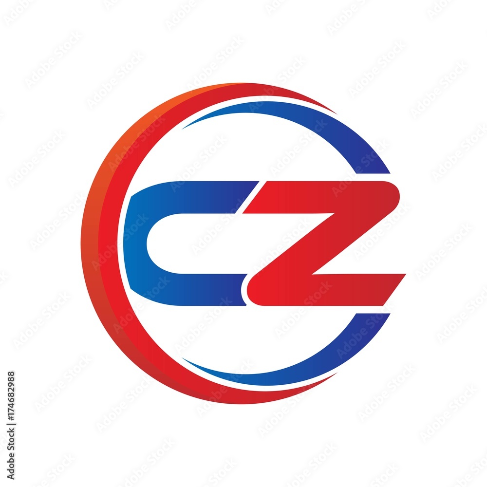 cz logo vector modern initial swoosh circle blue and red cz logo vector modern initial swoosh circle blue and red