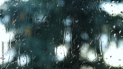 Drops Of  Rain On Window