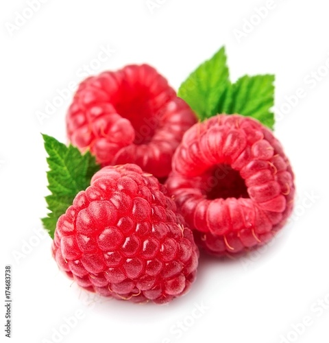 Sweet raspberry on white backgrounds.