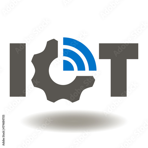 IOT Gear WIFI Icon Vector. Internet of Things Service Illustration. Smart Wireless technology Logo Symbol.