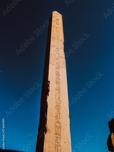 Egyptian Obelisk in the Karnak Temple, Luxor, Egypt