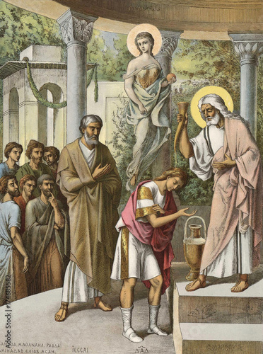 Obraz na plátne The anointing of king David.