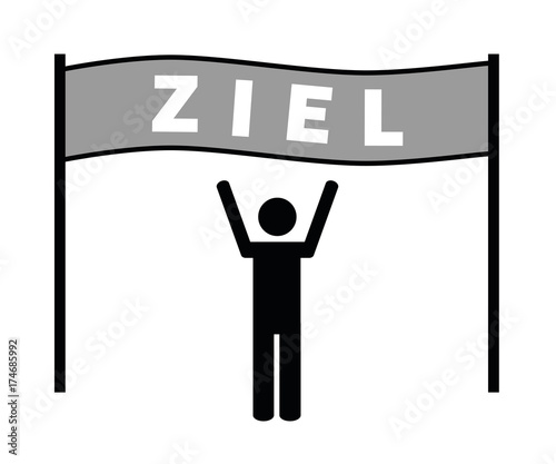 mann erreicht ziel piktogramm
