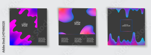 Trendy template set with fu...