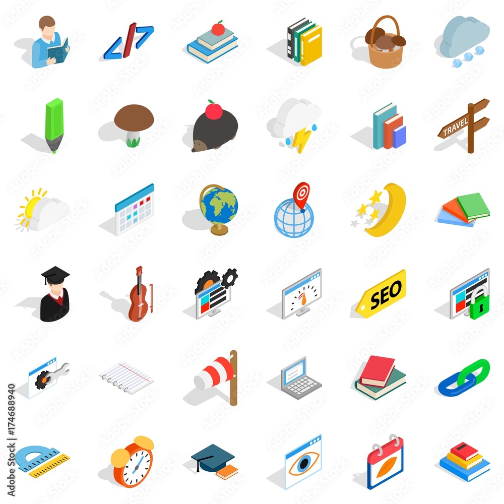 Every day icons set, isometric style Every day icons set, isometric style