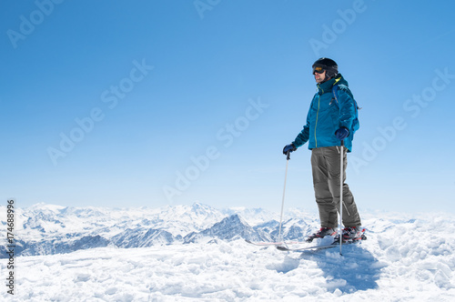 Man skiing on snow