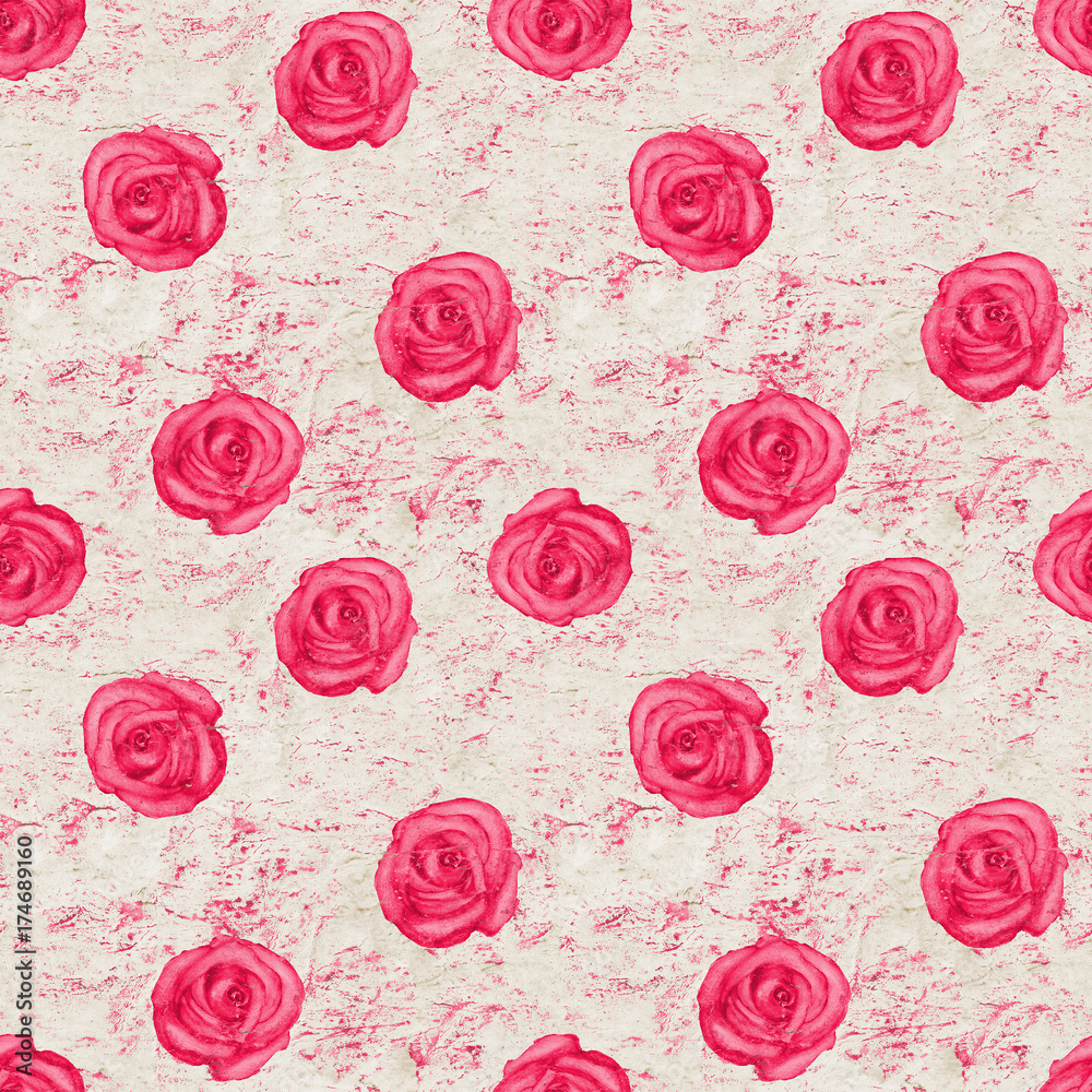 Aged roses seamless pattern Aged roses seamless pattern