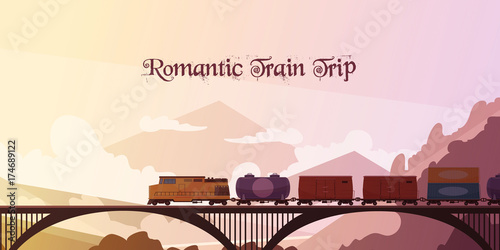 Romantic Train Trip Background