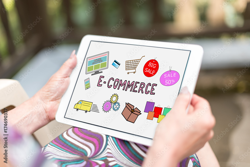 E-commerce concept on a tablet E-commerce concept on a tablet