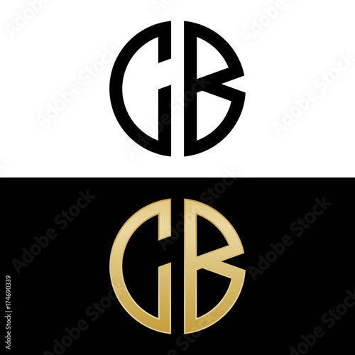cb initial logo circle shape vector black and gold