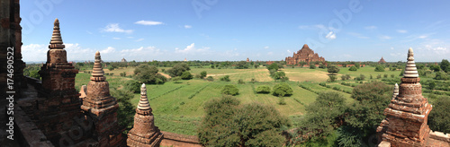 Panoramic view from the Myauk Guni temple photo