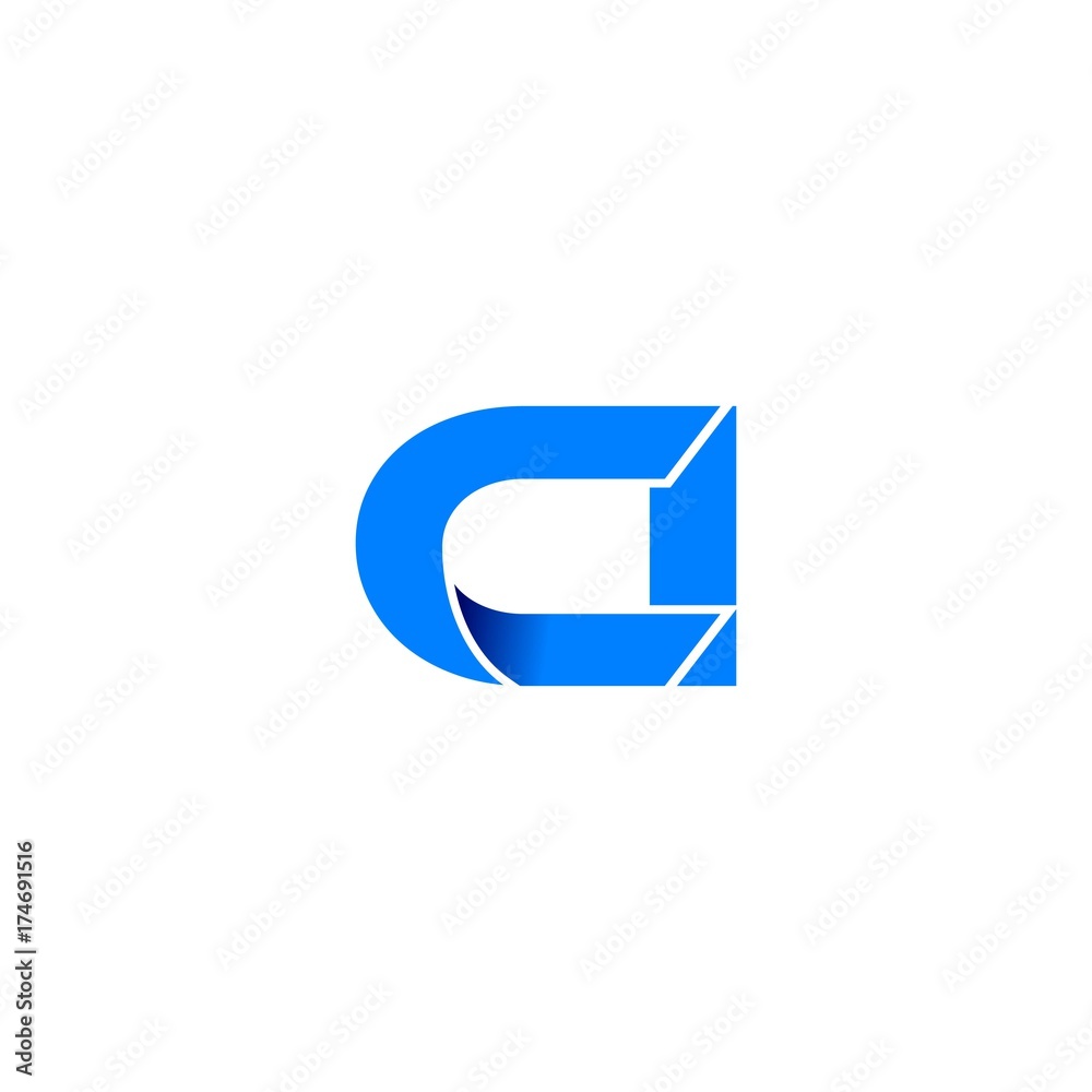 ci logo initial logo vector modern blue fold style ci logo initial logo vector modern blue fold style