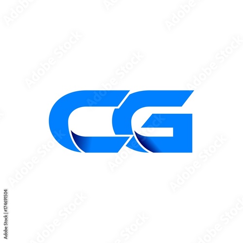 cg logo initial logo vector modern blue fold style