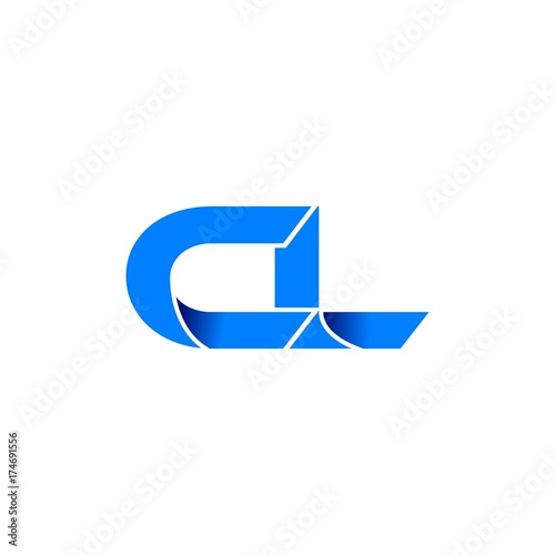 Free Download cl logo initial logo vector modern blue fold style - GFXLoad