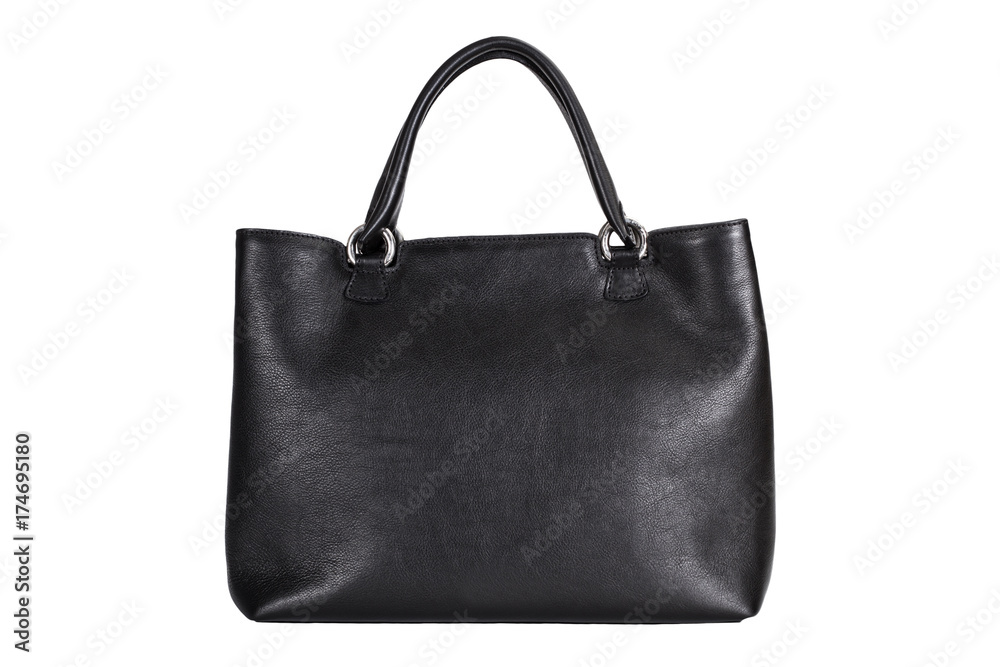 Bolso negro para mujer sobre fondo blanco aislado Bolso negro para mujer sobre fondo blanco aislado