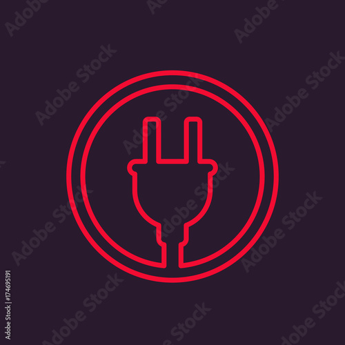 electric plug linear icon