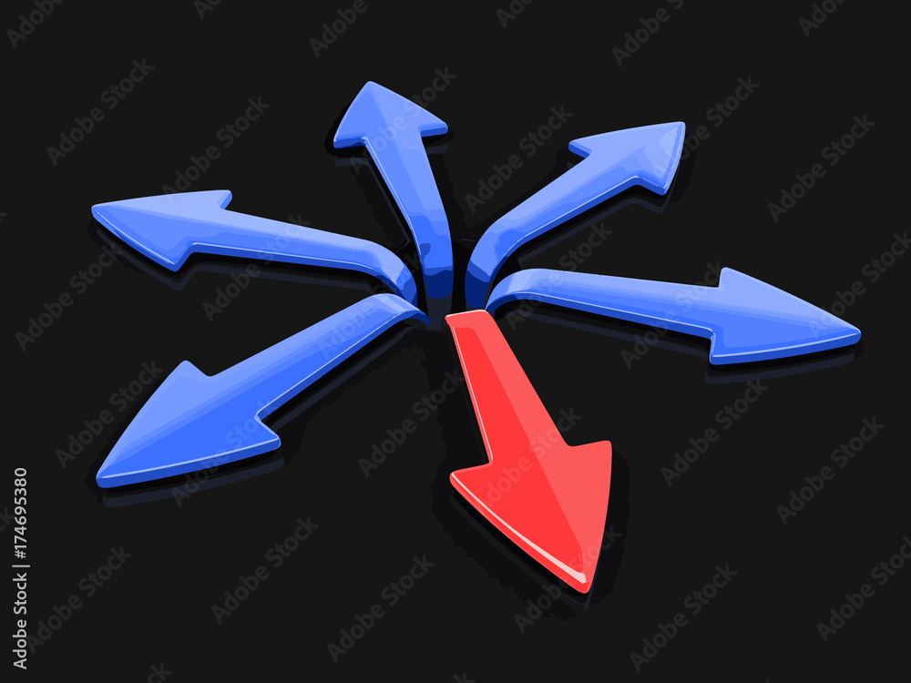 3d image of arrows in different directions. Image with clipping path 3d image of arrows in different directions. Image with clipping path