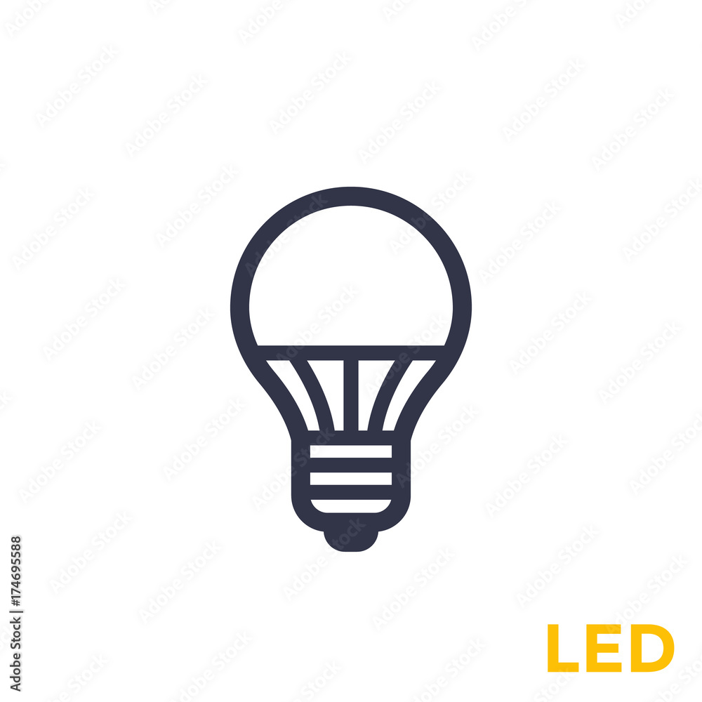 Fototapeta premium led light bulb icon on white