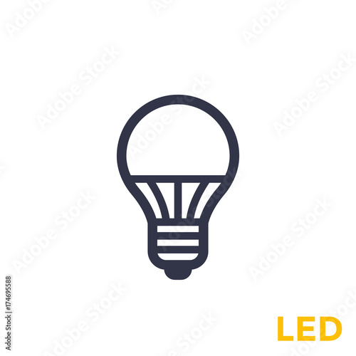 led light bulb icon on white