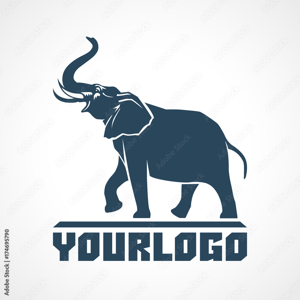 Naklejka premium Elephants_logo_sign_pictogram-06