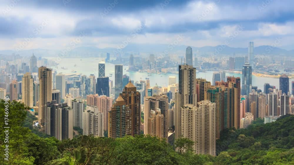 Hong Kong Cityscape High Viewpoint Of The Peak 4K Time Lapse (pan up) Hong Kong Cityscape High Viewpoint Of The Peak 4K Time Lapse (pan up)