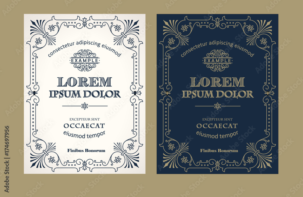 Vintage label design set with an example of your text
