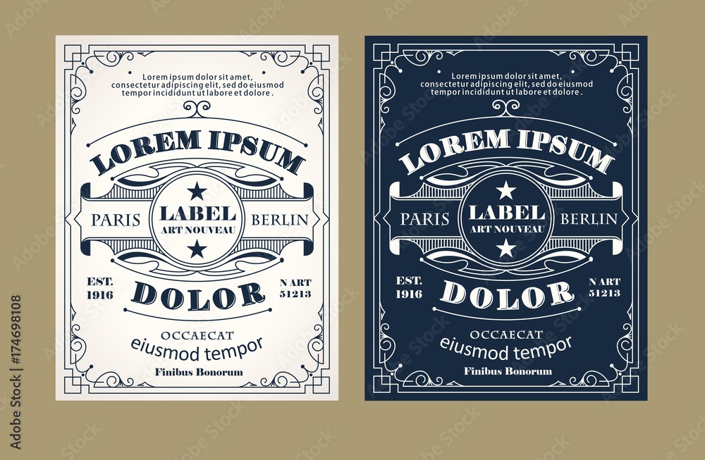 Obraz premium Vintage label design set with an example of your text