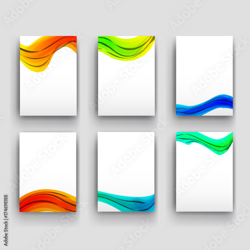 Vector minimal curve liquid spark wave set background with shadow and space for text and message for business artwork, brochure, flyer, cover, template, annual report.