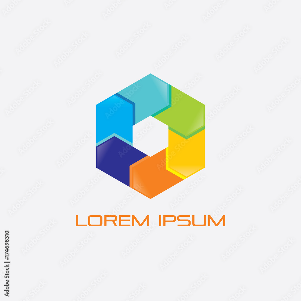 hexagon arrow business logo hexagon arrow business logo
