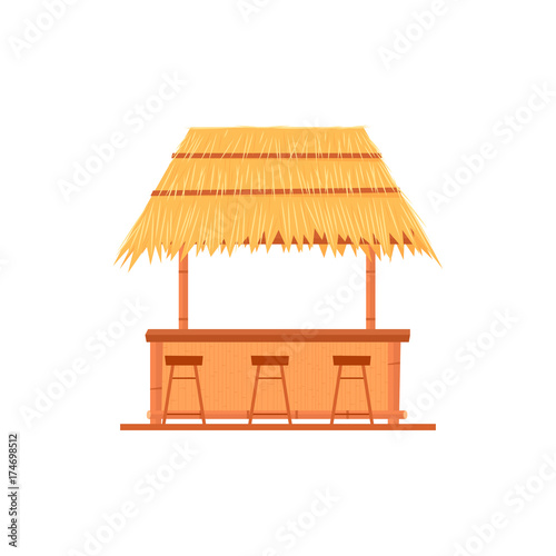 Cartoon tiki bar icon. Clipart image isolated on white background
