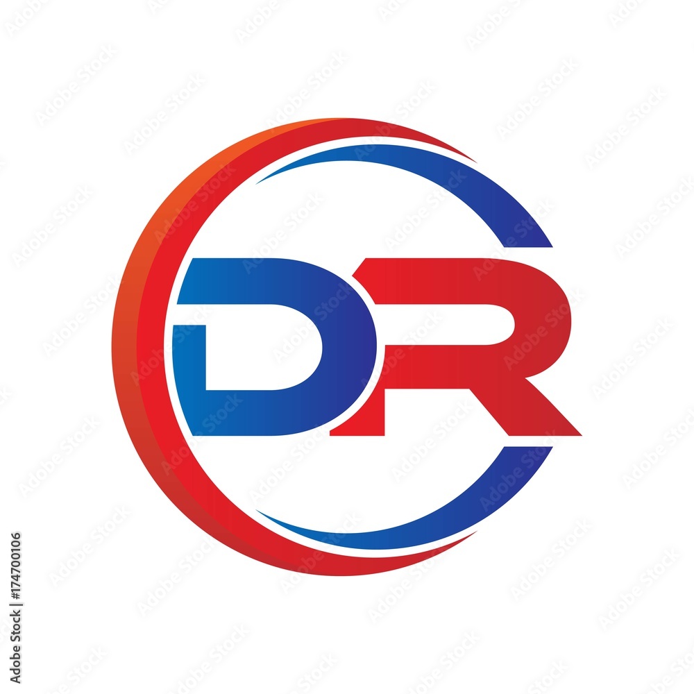 dr logo vector modern initial swoosh circle blue and red dr logo vector modern initial swoosh circle blue and red