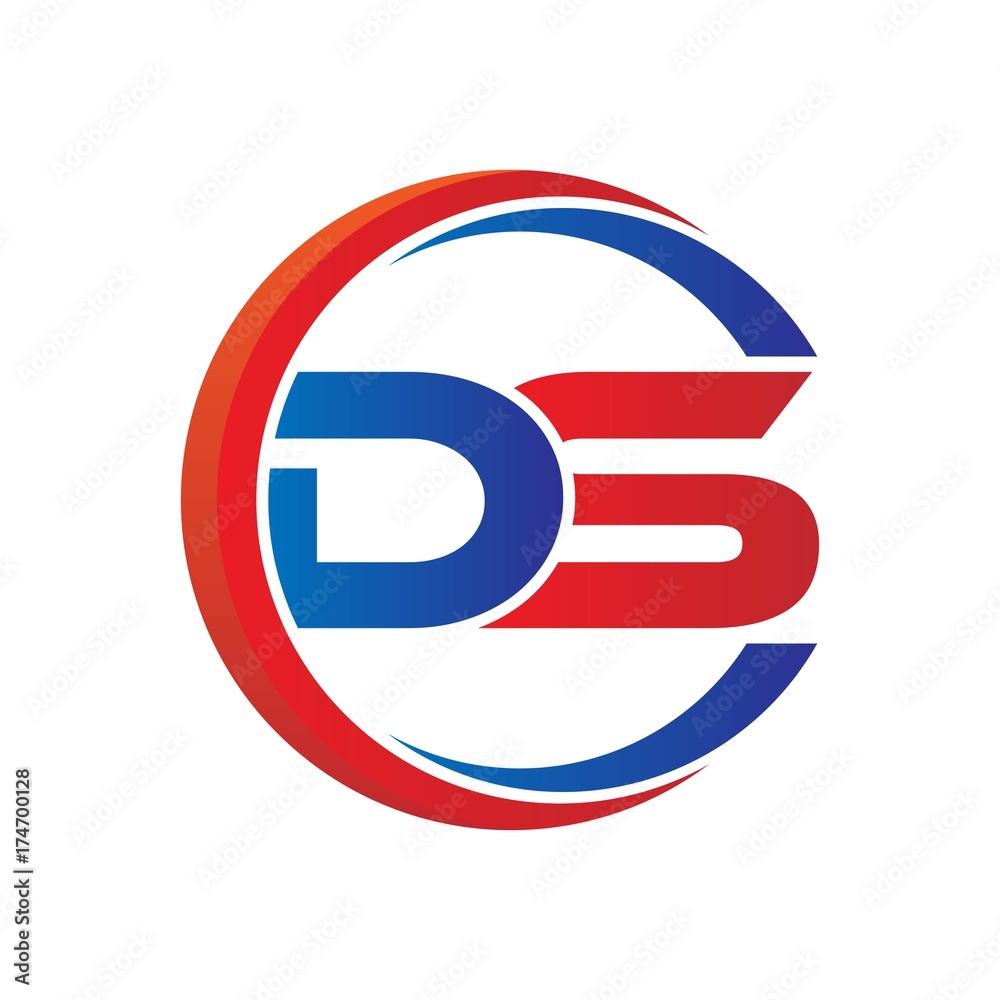 ds logo vector modern initial swoosh circle blue and red ds logo vector modern initial swoosh circle blue and red
