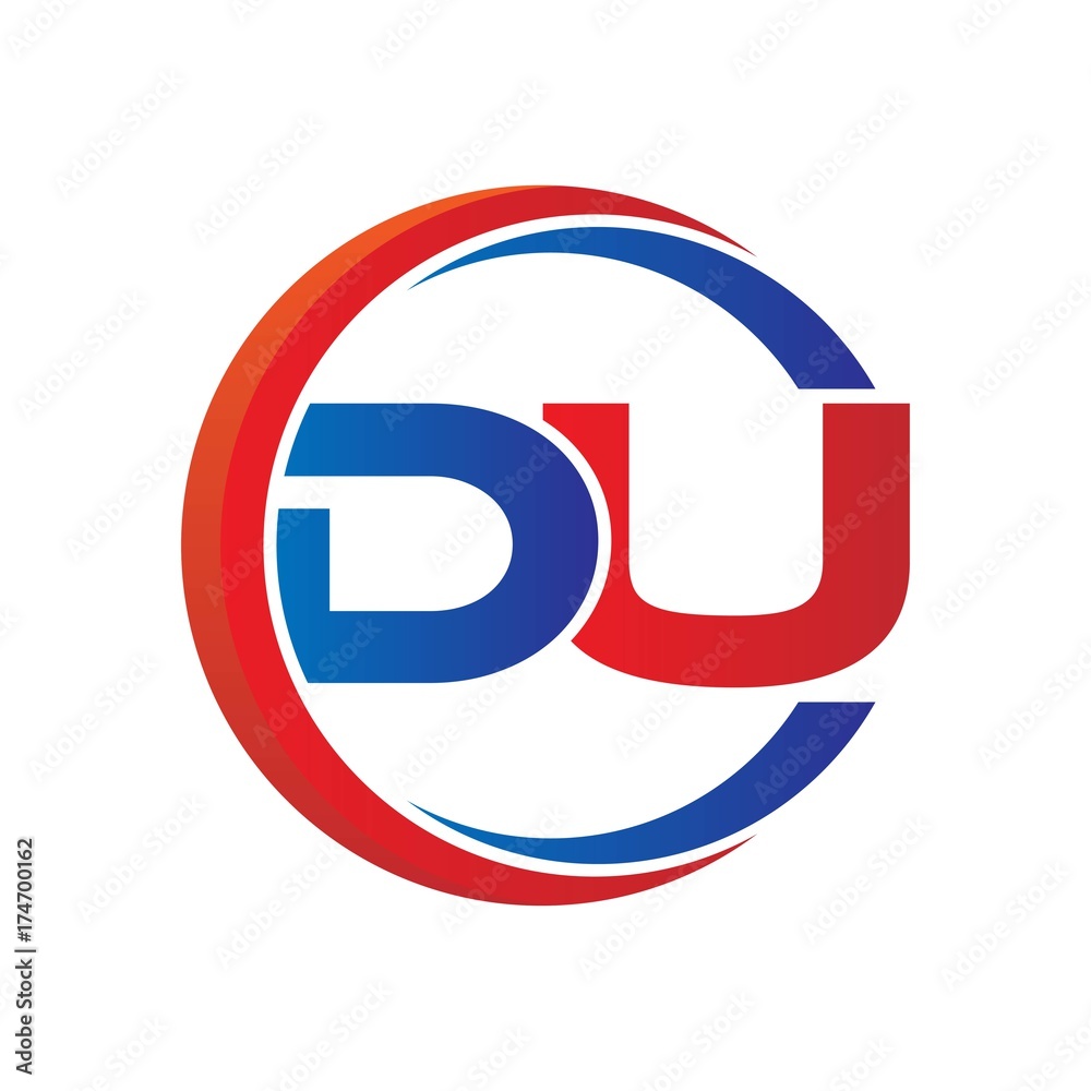 du logo vector modern initial swoosh circle blue and red du logo vector modern initial swoosh circle blue and red