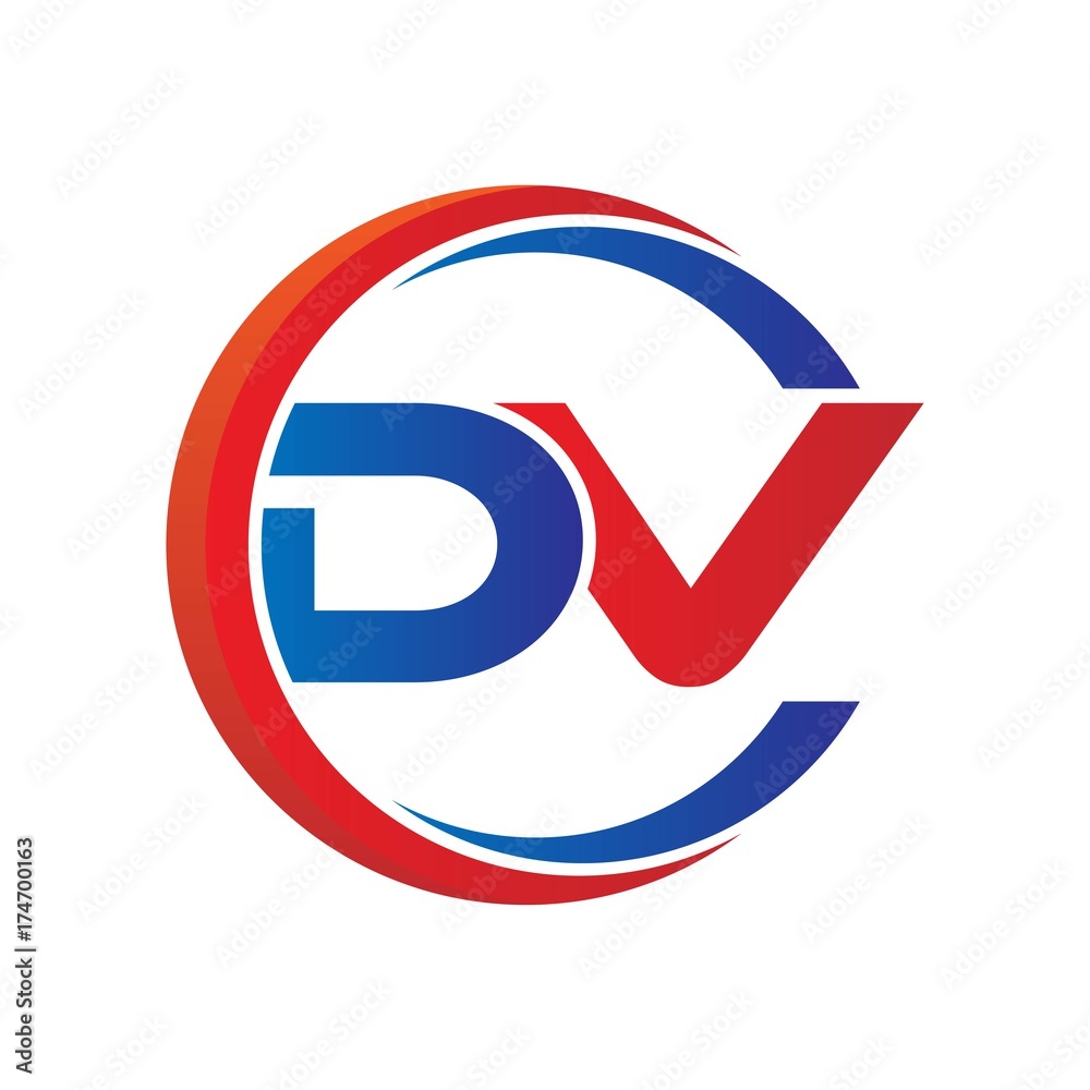 dv logo vector modern initial swoosh circle blue and red dv logo vector modern initial swoosh circle blue and red