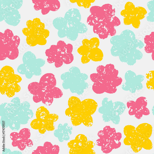 Seamless pattern with pastel flowers.