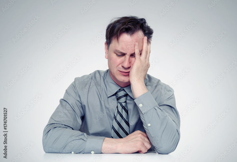 What to do? Fear businessman, facepalm concept crisis What to do? Fear businessman, facepalm concept crisis
