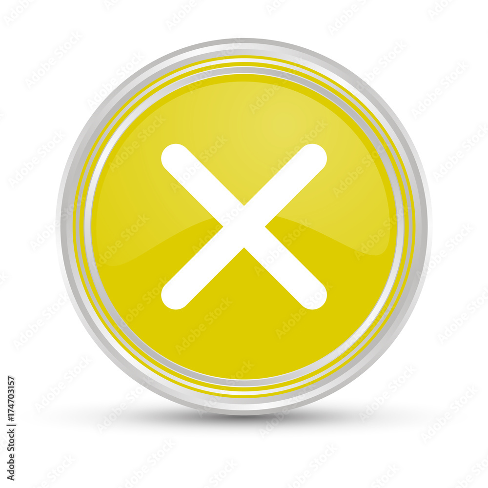 Obraz premium Gelber Button - Kreuz