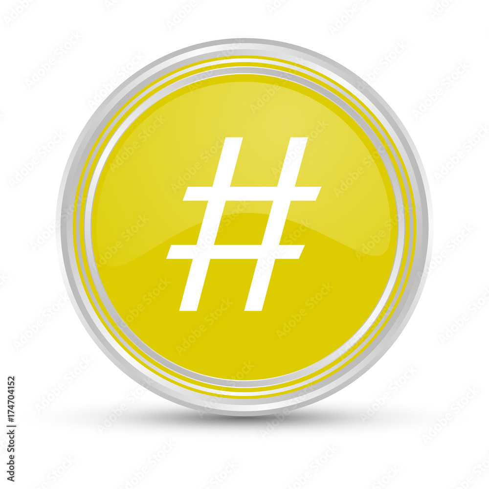 Obraz premium Gelber Button - Hashtag