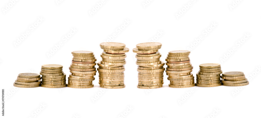 Euromünzen - Symbolfoto für Finanzen und Business Euromünzen - Symbolfoto für Finanzen und Business