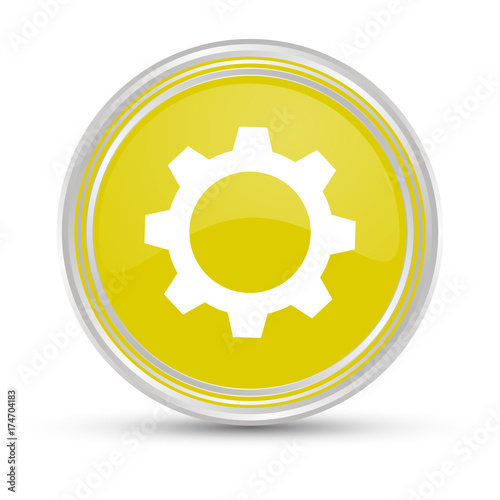 Gelber Button - Zahnrad