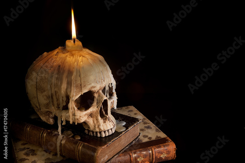 Candle on skull 4
