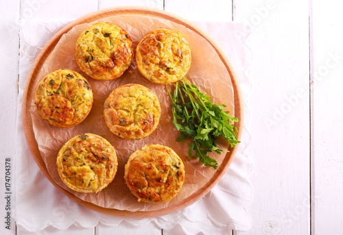 Courgette frittatas on board