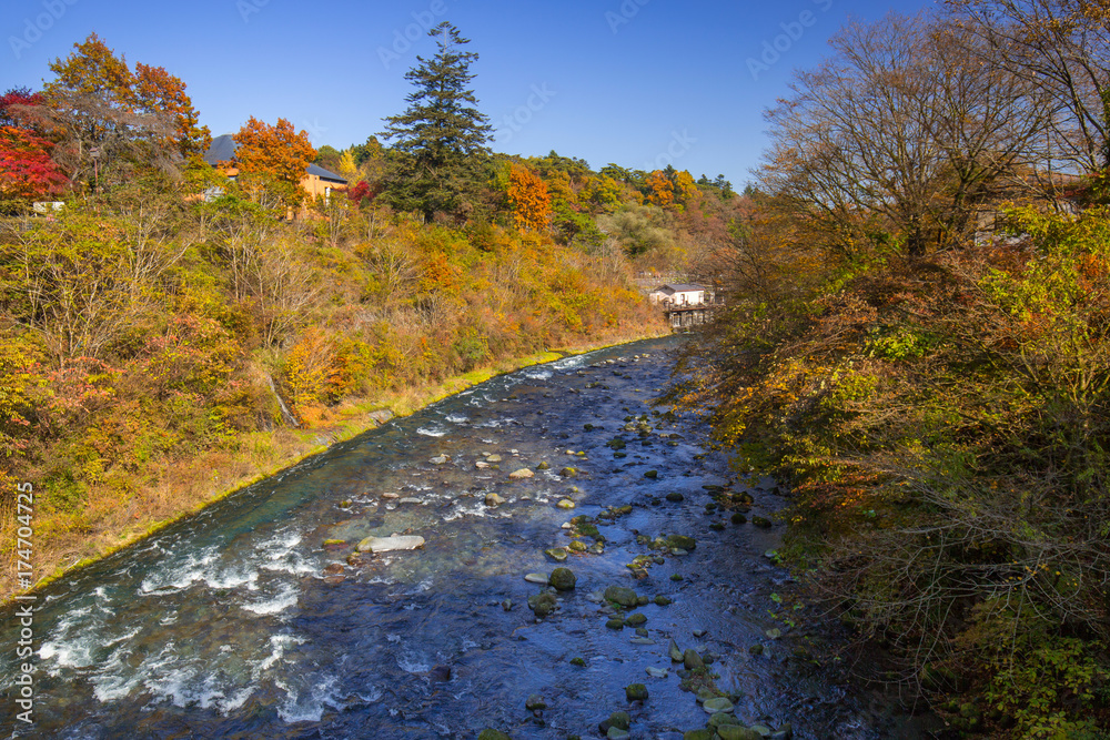 Crystal water of mountain creek in Nikko, Tochigi, Japan Crystal water of mountain creek in Nikko, Tochigi, Japan
