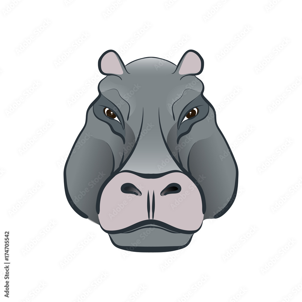 Hippopotamus in cartoon style Hippopotamus in cartoon style