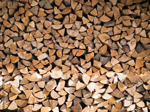 Background of firewood Heating with wood