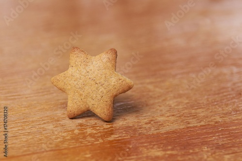 Gingerbread Cookie. One star. Sweet delicious dessert