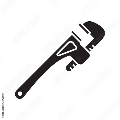 Monkey wrench glyph icon